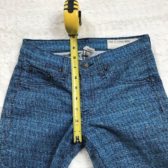 Rag & Bone Womens Jeans Size 24 Legging Skinny Blue Tweed Print - Picture 8 of 9